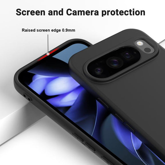 For Google Pixel 10 Pro Pure Color Liquid Silicone Shockproof Phone Case(Black)