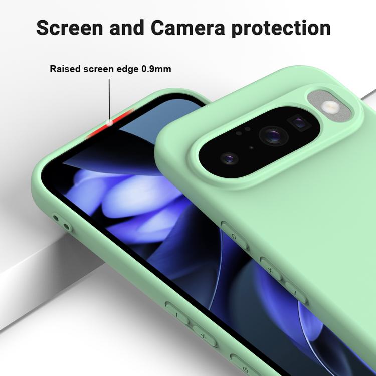 For Google Pixel 10 Pure Color Liquid Silicone Shockproof Phone Case(Green)