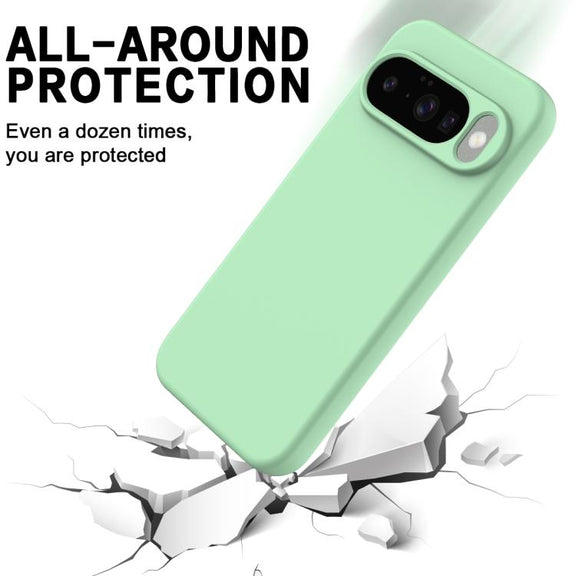 For Google Pixel 10 Pure Color Liquid Silicone Shockproof Phone Case(Green)