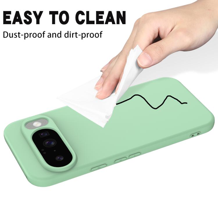 For Google Pixel 10 Pure Color Liquid Silicone Shockproof Phone Case(Green)