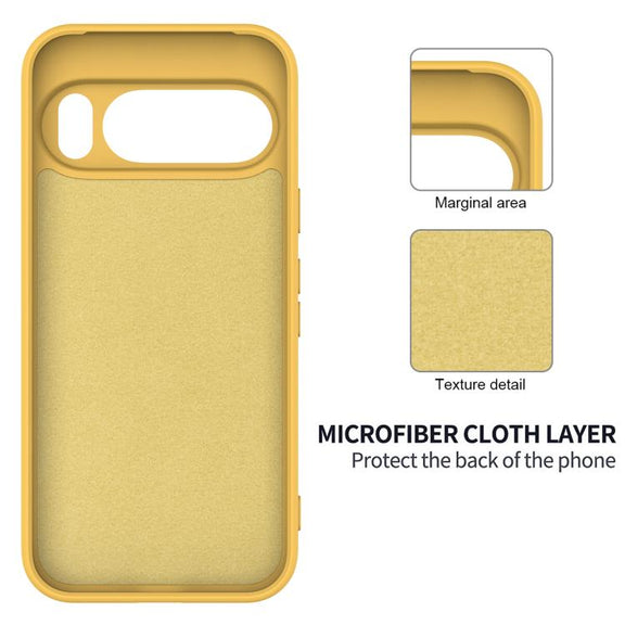 For Google Pixel 10 Pure Color Liquid Silicone Shockproof Phone Case(Yellow)