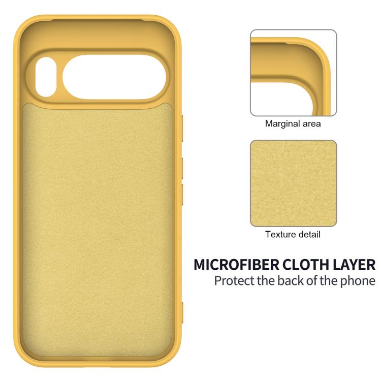 For Google Pixel 10 Pure Color Liquid Silicone Shockproof Phone Case(Yellow)
