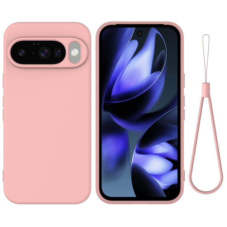 For Google Pixel 10 Pure Color Liquid Silicone Shockproof Phone Case(Pink)