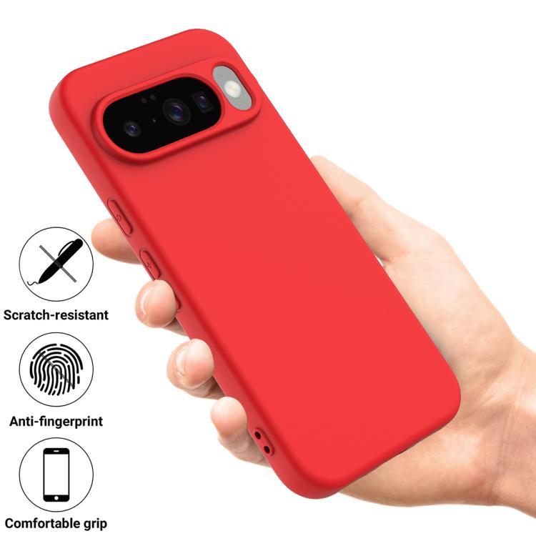 For Google Pixel 10 Pure Color Liquid Silicone Shockproof Phone Case(Red)