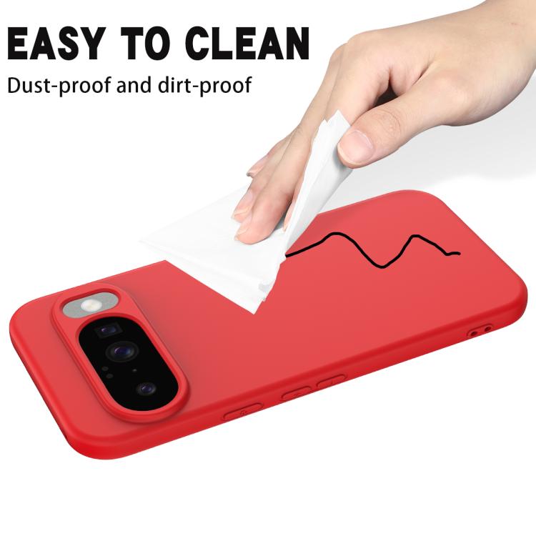 For Google Pixel 10 Pure Color Liquid Silicone Shockproof Phone Case(Red)
