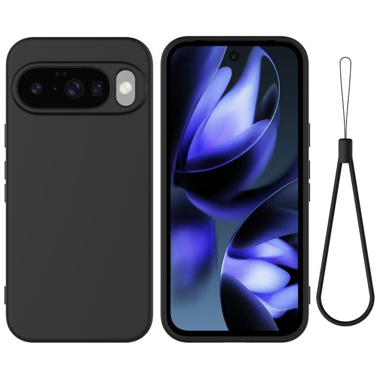 For Google Pixel 10 Pure Color Liquid Silicone Shockproof Phone Case(Black)