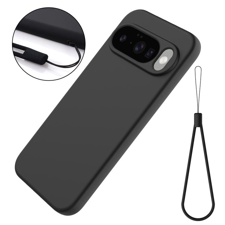 For Google Pixel 10 Pure Color Liquid Silicone Shockproof Phone Case(Black)