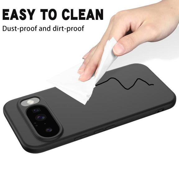 For Google Pixel 10 Pure Color Liquid Silicone Shockproof Phone Case(Black)