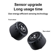 Front Rear Wheel Tire Pressure Temperature Monitoring Sensor(Black)