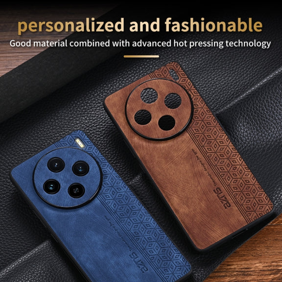 For vivo X100 AZNS 3D Embossed Skin Feel Phone Case(Dark Green)