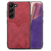 For Samsung Galaxy S24 5G Denior PU Back Cover Card Slot Holder Phone Case(Red)