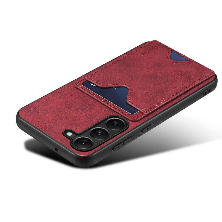 For Samsung Galaxy S24 5G Denior PU Back Cover Card Slot Holder Phone Case(Red)