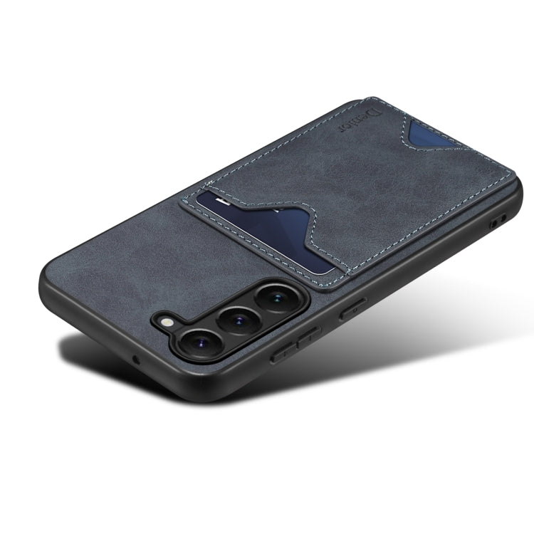 For Samsung Galaxy S24 5G Denior PU Back Cover Card Slot Holder Phone Case(Grey)