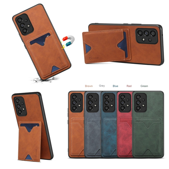 For Samsung Galaxy S24+ 5G Denior PU Back Cover Card Slot Holder Phone Case(Red)