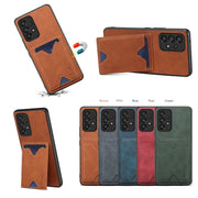 For Samsung Galaxy S24+ 5G Denior PU Back Cover Card Slot Holder Phone Case(Blue)