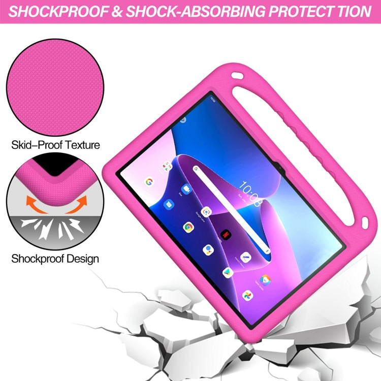 For Lenovo Tab P11 Gen 2 11.5 Handle EVA Shockproof Tablet Case with Holder(Rose Red)