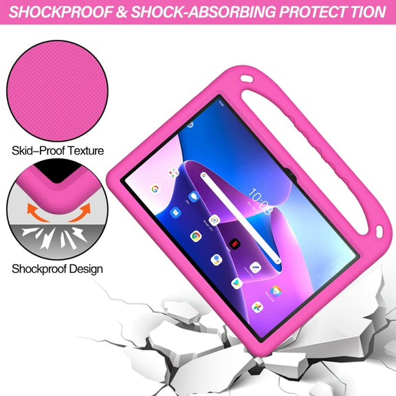 For Lenovo Tab P11 Gen 2 11.5 Handle EVA Shockproof Tablet Case with Holder(Rose Red)