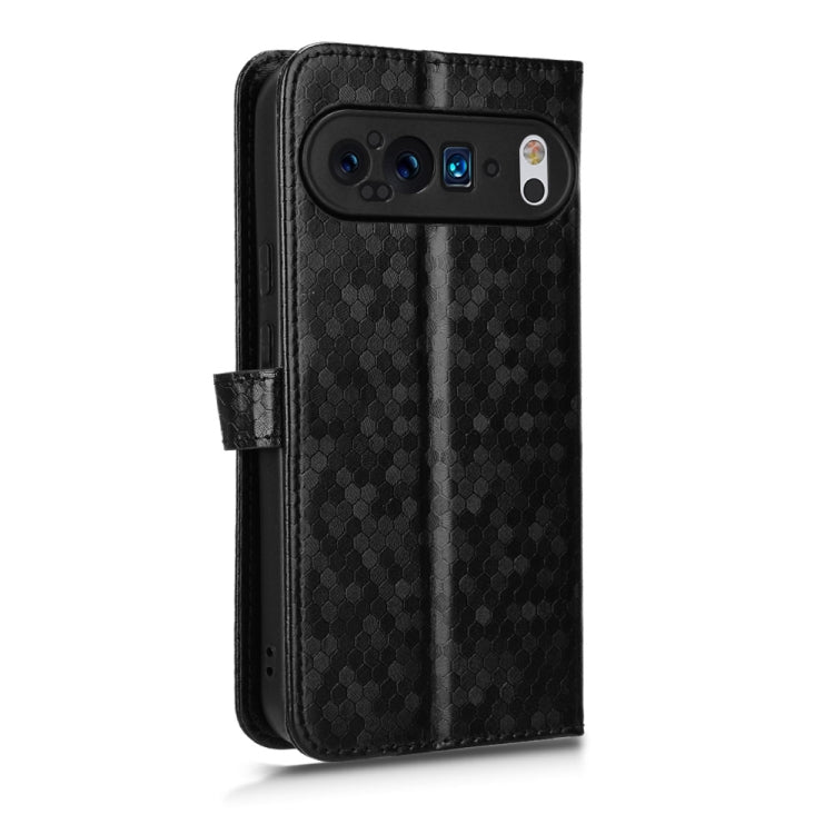 For Google Pixel 9 Pro Honeycomb Dot Texture Leather Phone Case(Black)