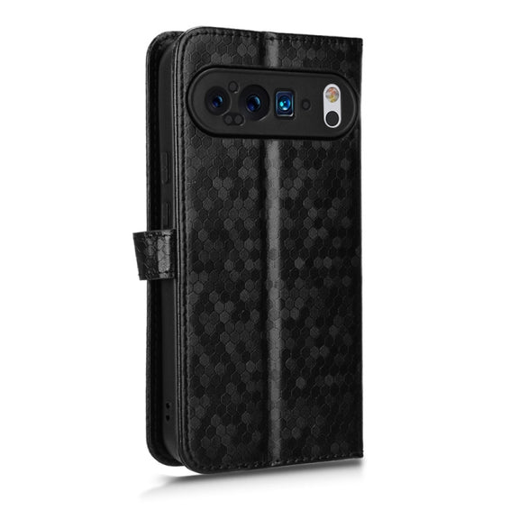 For Google Pixel 9 Pro XL Honeycomb Dot Texture Leather Phone Case(Black)