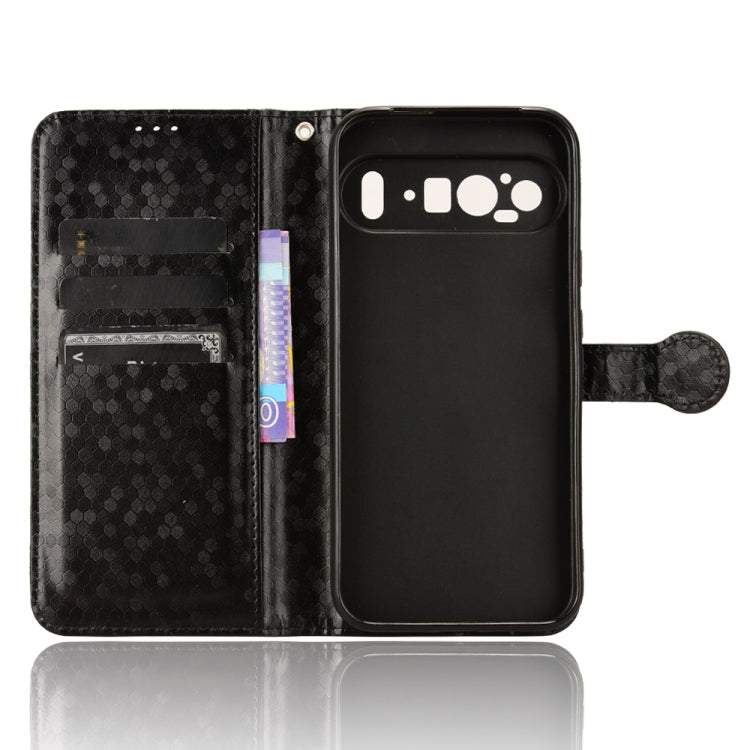 For Google Pixel 9 Pro XL Honeycomb Dot Texture Leather Phone Case(Black)
