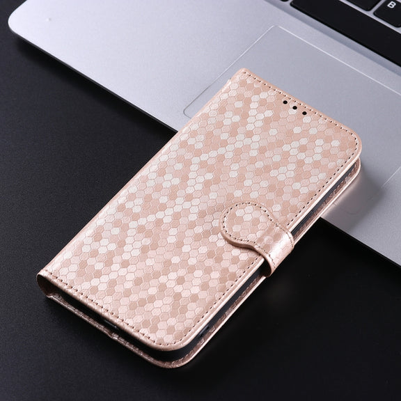 For Google Pixel 9 Pro XL Honeycomb Dot Texture Leather Phone Case(Gold)