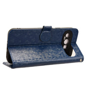 For Google Pixel 9 Pro XL Honeycomb Dot Texture Leather Phone Case(Blue)