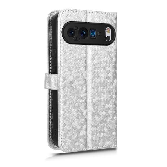 For Google Pixel 9 Pro XL Honeycomb Dot Texture Leather Phone Case(Silver)