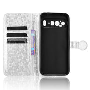 For Google Pixel 9 Pro XL Honeycomb Dot Texture Leather Phone Case(Silver)