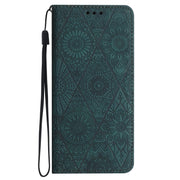 For Redmi Note 12 5G Global Ethnic Embossed Adsorption Leather Phone Case(Blue)
