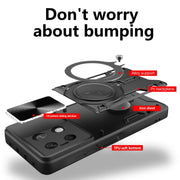 For Xiaomi Redmi Note 13 5G CD Texture Sliding Camshield Magnetic Holder Phone Case(Black)