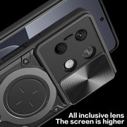 For Xiaomi Redmi Note 13 5G CD Texture Sliding Camshield Magnetic Holder Phone Case(Black)