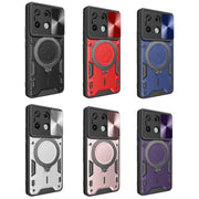 For Xiaomi Redmi Note 13 Pro 5G CD Texture Sliding Camshield Magnetic Holder Phone Case(Silver)