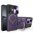 For Xiaomi Redmi 13C 5G Global CD Texture Sliding Camshield Magnetic Holder Phone Case(Purple) - 13C Cases by PMC TechLife | Online Shopping South Africa | PMC TechLife | Buy Now Pay Later Mobicred