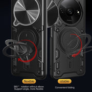 For Xiaomi Redmi A3 CD Texture Sliding Camshield Magnetic Holder Phone Case(Silver)