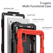 For Lenovo Tab M9 Silicone Hybrid PC Tablet Case with Shoulder Strap(Red)