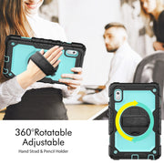 For Lenovo Tab M9 Silicone Hybrid PC Tablet Case with Shoulder Strap(Light Blue PC)