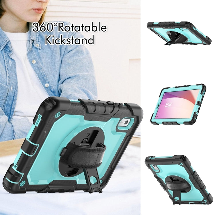 For Lenovo Tab M9 Silicone Hybrid PC Tablet Case with Shoulder Strap(Light Blue PC)