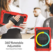 For Lenovo Tab M10 10.1 Gen 3rd Silicone Hybrid PC Tablet Case with Shoulder Strap(Red)
