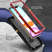 For iPhone 14 Armor Series Holder Phone Case with Back Clip(Blue)