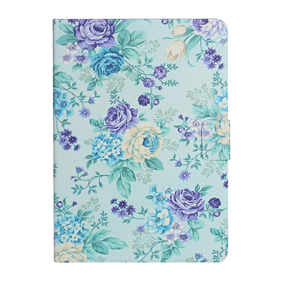 For Lenovo Tab M10 Plus Flower Pattern Horizontal Flip Leather Case with Card Slots & Holder(Purple Flower)