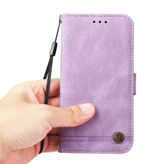 For Xiaomi Redmi K70 / K70 Pro Skin Feel Life Tree Metal Button Leather Phone Case(Purple)