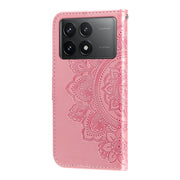 For Xiaomi Redmi K70 / K70 Pro 7-petal Flowers Embossing Leather Phone Case(Rose Gold)