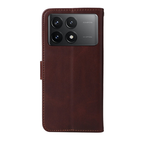 For Xiaomi Redmi K70 / K70 Pro Classic Calf Texture Flip Leather Phone Case(Brown)