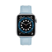 Embossed Love Genuine Leather Watch Band For Apple Watch Series 10 42mm(Blue)