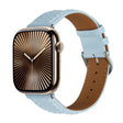 Embossed Love Genuine Leather Watch Band For Apple Watch Series 10 46mm(Blue) - free shipping - PMc TechLife - Order now!