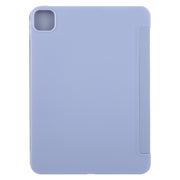 For iPad Air 11 2024 GEBEI 3-folding Holder Shockproof Flip Leather Tablet Case(Light Purple)