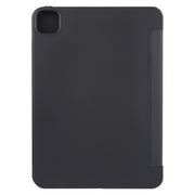 For iPad Pro 11 2024 GEBEI 3-folding Holder Shockproof Flip Leather Tablet Case(Black)