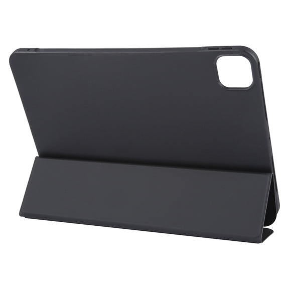 For iPad Pro 11 2024 GEBEI 3-folding Holder Shockproof Flip Leather Tablet Case(Black)