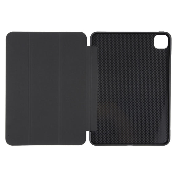For iPad Pro 11 2024 GEBEI 3-folding Holder Shockproof Flip Leather Tablet Case(Black)