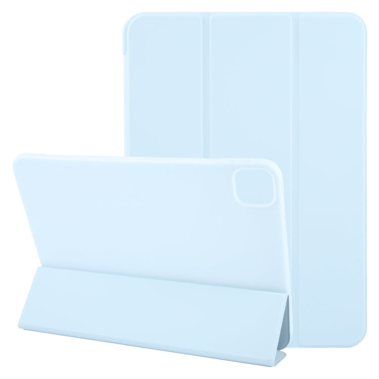 For iPad Pro 11 2024 GEBEI 3-folding Holder Shockproof Flip Leather Tablet Case(Sky Blue)